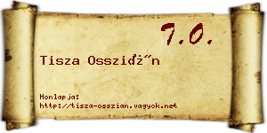 Tisza Osszián névjegykártya